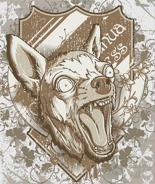 憤怒的奇瓦瓦室矢量插畫