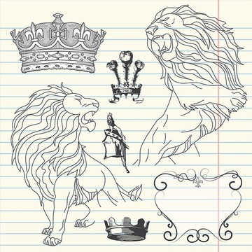 動物獅子矢量圖