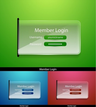 矢量玻璃登录页面