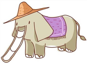 卡通大象插畫