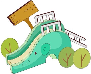 卡通滑滑梯插畫
