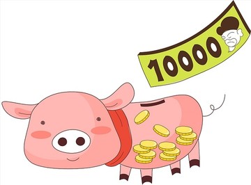 小猪储钱罐矢量插画