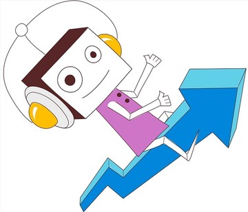 機(jī)器人上升圖矢量插畫