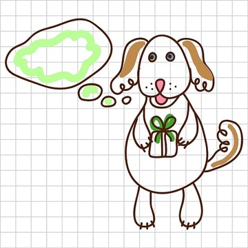 可愛(ài)狗狗插畫(huà)