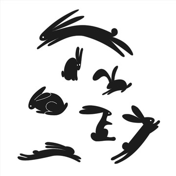 兔子剪影