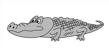 灰色鳄鱼矢量插画