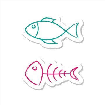 鱼和鱼骨图标