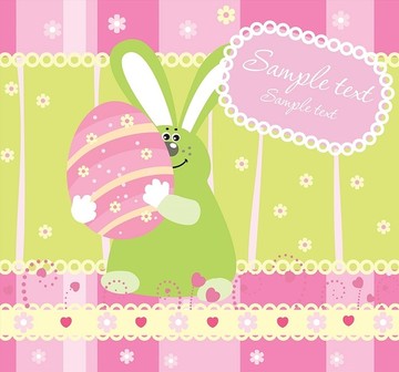 复活节插图与兔子