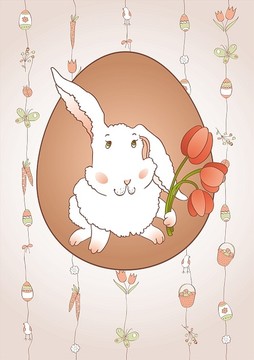 兔子和郁金香