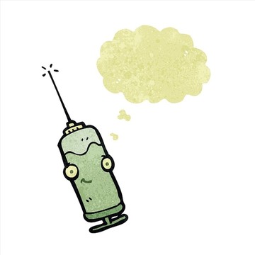 卡通注射器矢量圖