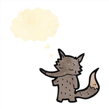 狼動物卡通矢量圖