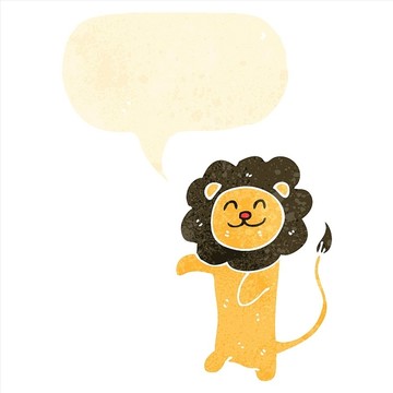卡通動物獅子插畫