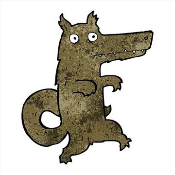 卡通動物狼插畫