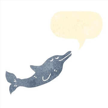 卡通動物海豚插畫
