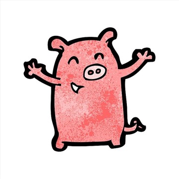 卡通動(dòng)物豬插畫