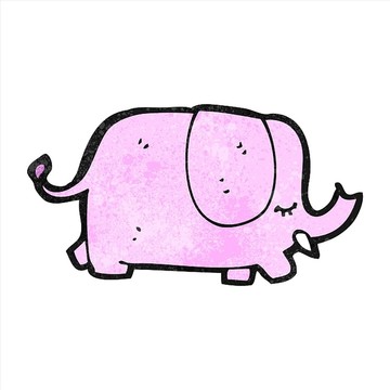 卡通動物大象插畫
