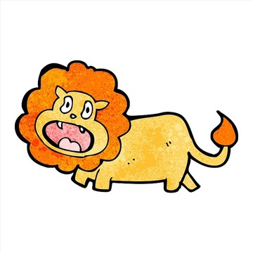卡通動物獅子插畫