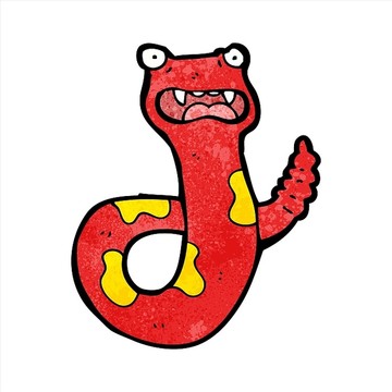 卡通動物蛇插畫