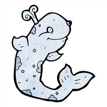 卡通動(dòng)物鯨魚(yú)插畫(huà)