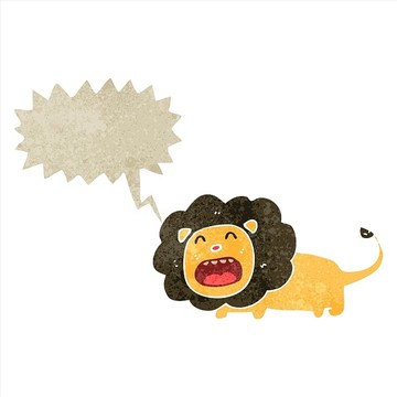 卡通動物獅子插畫