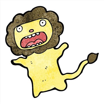 卡通動物獅子插畫