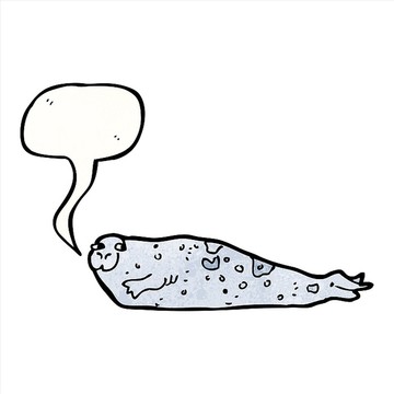 卡通动物海狮插画