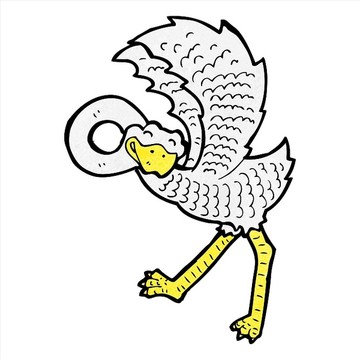 卡通動物鴕鳥插畫