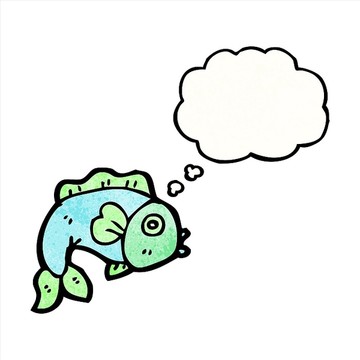 卡通動物魚插畫