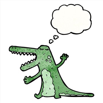 卡通动物鳄鱼插画