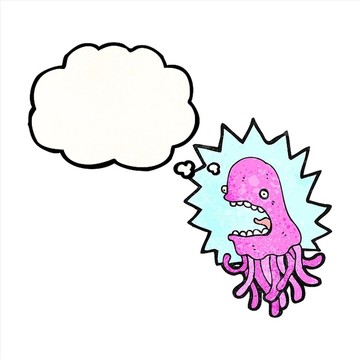 卡通动物水母插画
