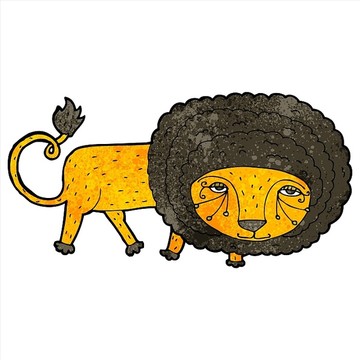卡通動物獅子插畫
