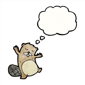 卡通動物海貍插畫