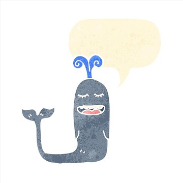 卡通動(dòng)物鯨魚插畫