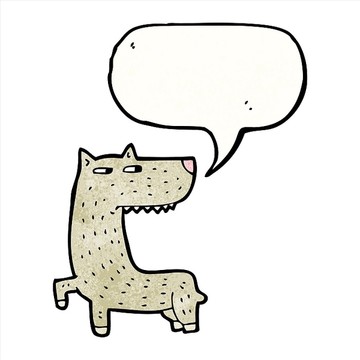 卡通動(dòng)物狼插畫