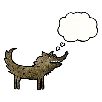 卡通動物狼插畫