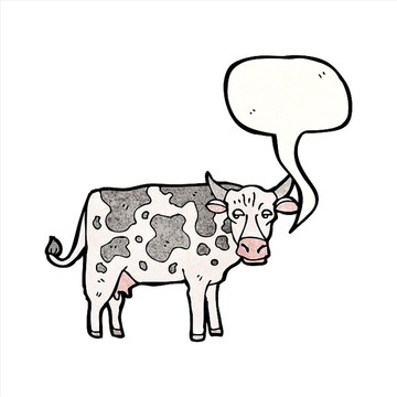 卡通動物奶牛插畫