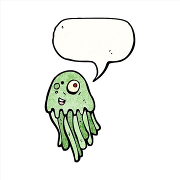 卡通动物水母插画