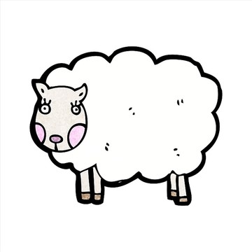 卡通動(dòng)物綿羊插畫(huà)