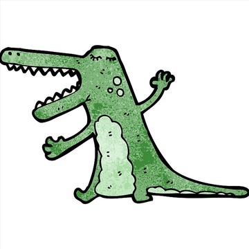 卡通動(dòng)物鱷魚插畫