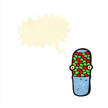 卡通藥丸膠囊插畫(huà)
