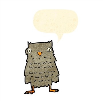 卡通動物貓頭鷹插畫
