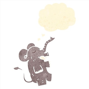 卡通動物大象插畫
