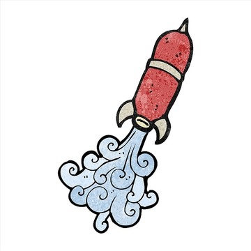 卡通火箭插畫