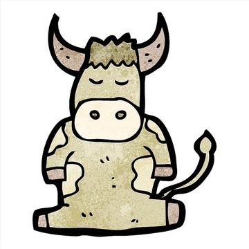 卡通動物奶牛插畫