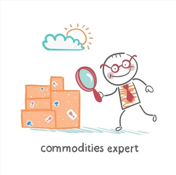 商品專家用放大鏡看盒子里有貨