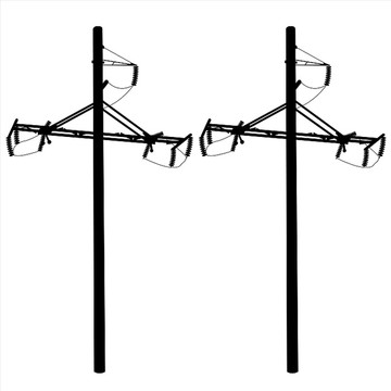 高壓電力線輪廓矢量插畫