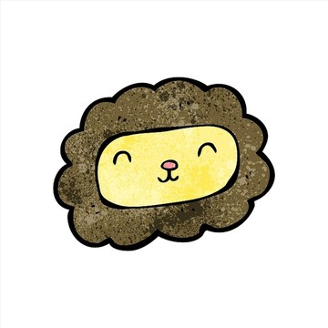 卡通獅子臉插畫