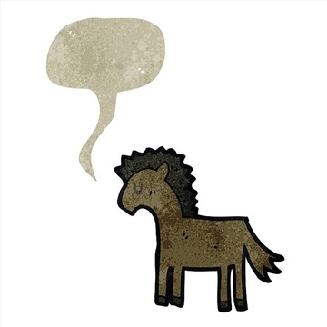 一匹卡通馬插畫