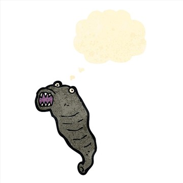 卡通水蛭插畫