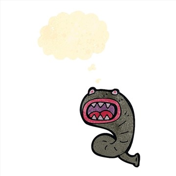 卡通動水蛭插畫